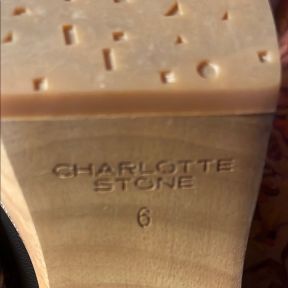 Charlotte Stone Black and White Floral Clogs - Picture 6 of 6